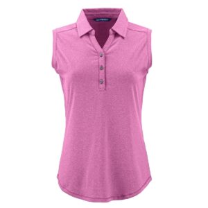 Sleeveless women's polo shirt in pink