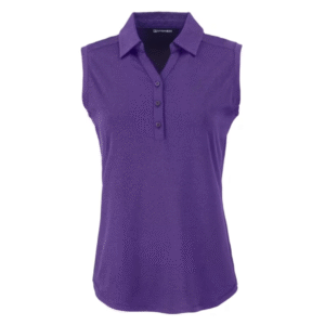 Sleeveless women's polo shirt in purple